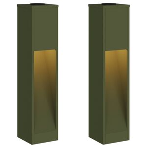 vidaXL Saulės LED takų &scaron;viestuvas 2 vnt. &Scaron;ilta balta 18 x 18 x 80 cm