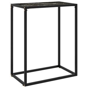 vidaXL Konsolinis staliukas, juodas, 60x35x75cm, grūdintas stiklas