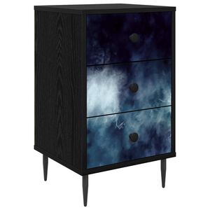 vidaXL &Scaron;alia lovos spintelė RAALTE Juodojo ąžuolo 36 x 33 x 61 cm