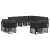 vidaXL Lauko sofos komplektas su pagalve 12 pcs Juoda ir tamsiai pilka