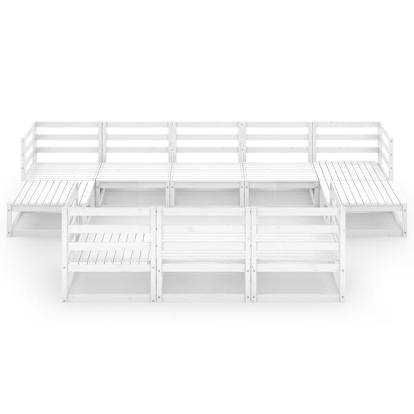 vidaXL Sodo poilsio baldų komplektas, 10 dalių, pu&scaron;ies masyvas