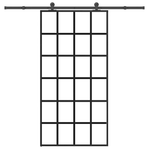 vidaXL Stumdomos durys su įrangos rinkiniu, 102x205cm, ESG/aliuminis