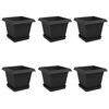 vidaXL Augalų vazonai 6 pcs Juoda 20 x 20 x 16 cm Plastmasė