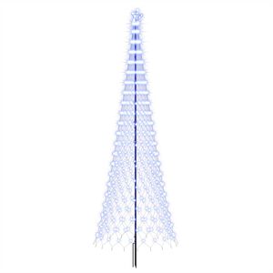 vidaXL LED Kalėdų medis 400 cm 450 LED Mėlyna Geležis Juoda