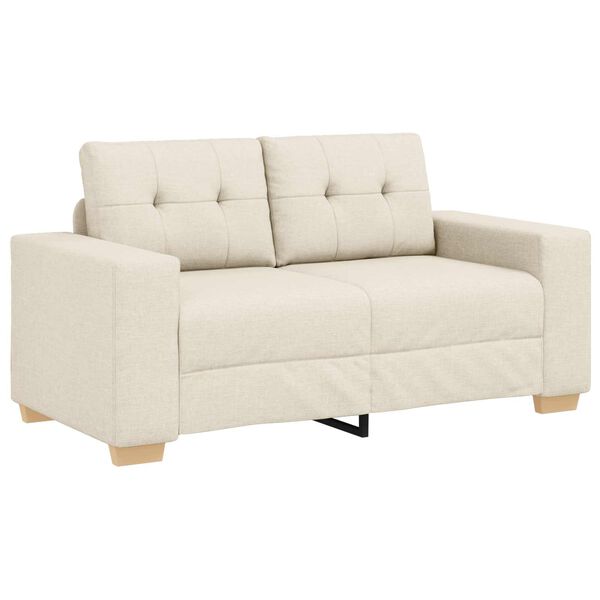 vidaXL Sofa 3 pcs Smėlio 221 x 80 x 80 cm Lino mi&scaron;inio audinys