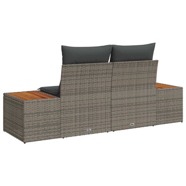 vidaXL Sodo sofa Pilka 184 x 62 x 85cm poliratanas