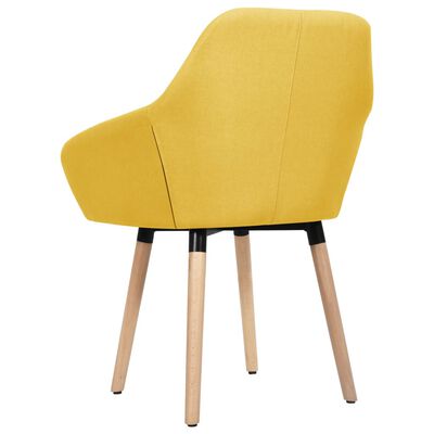 vidaXL Valgomojo kėdės, 2vnt., geltonos spalvos, audinys