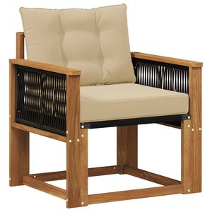 vidaXL Lauko Vidurinis Sofa Kietos akacijos mediena Natūrali