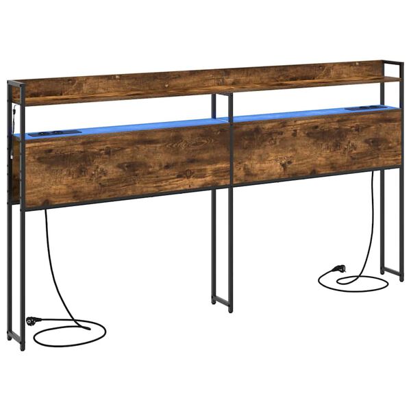 vidaXL Saugojimo galvos atlo&scaron;as Dūminio ąžuolo 180 cm Apdirbta mediena