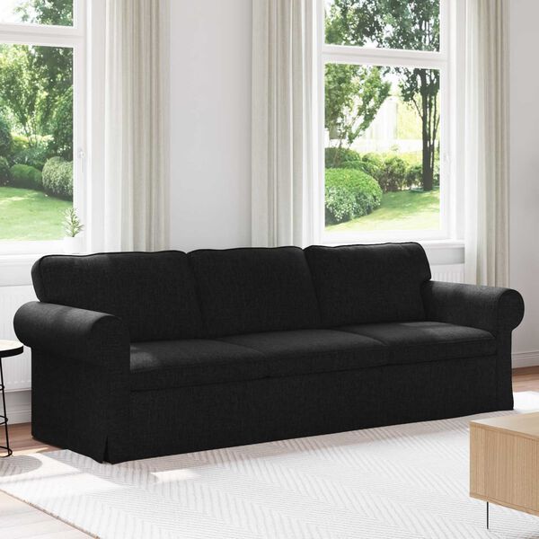 vidaXL Sofa 210cm Juoda Metalas