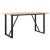 vidaXL Valgomojo stalas, 160x80x75,5cm, pu&scaron;is ir plieninis, O formos rėmas