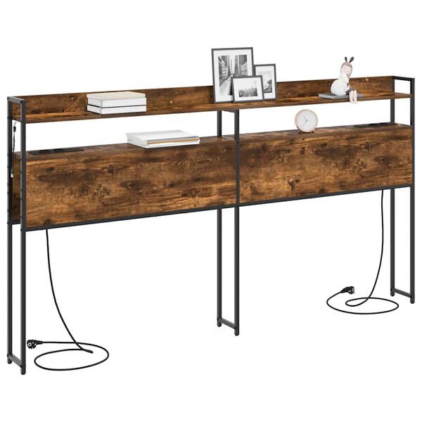 vidaXL Saugojimo galvos atlo&scaron;as Dūminio ąžuolo 180 cm Apdirbta mediena