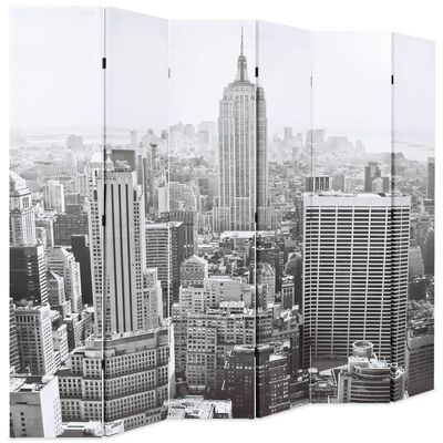 vidaXL Kambario pertvara, 228x170 cm, Niujorkas dieną, juoda ir balta