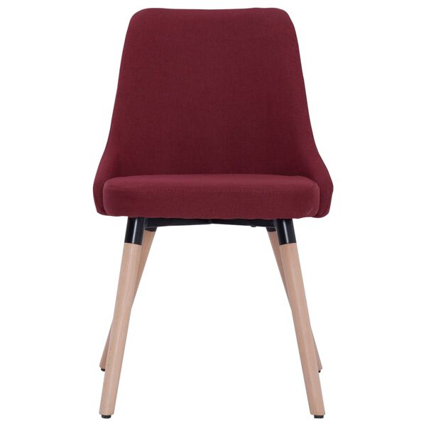 vidaXL Valgomojo kėdės, 2vnt., raudonojo vyno spalvos, audinys