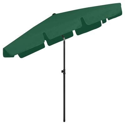 vidaXL Paplūdimio skėtis, žalios spalvos, 200x125cm