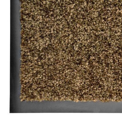 vidaXL Durų kilimėlis, rudos spalvos, 90x150cm, plaunamas