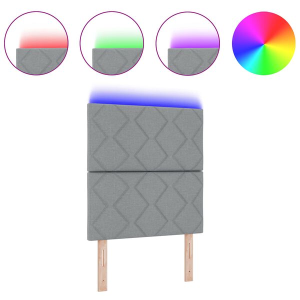 vidaXL Galvūgalis su galvūgalio Šviesiai pilka 80 cm audinys