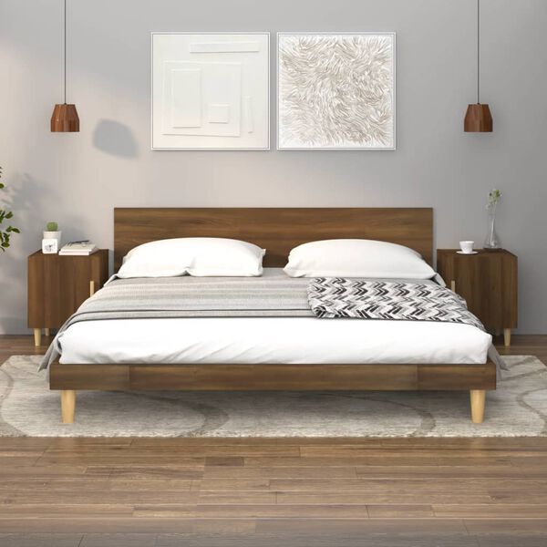 vidaXL Naktinės spintelės, 2vnt., rudos ąžuolo, apdirbta mediena