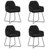 vidaXL Valgomojo kėdės 4 pcs Aksomas Juoda 55 x 50 x 84 cm
