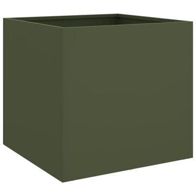 vidaXL Lovelis, alyvuogių žalias, 42x40x39cm, šaltai valcuotas plienas