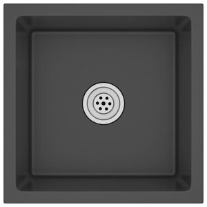 vidaXL Virtuvės plautuvė, juoda, nerūdijantis plienas