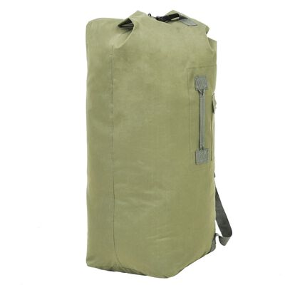 vidaXL Militaristinio stiliaus daiktų krepšys, 85l, alyv. žal. sp.