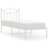 vidaXL Lovos rėmas be čiužinio, baltas, 75x190cm, metalas