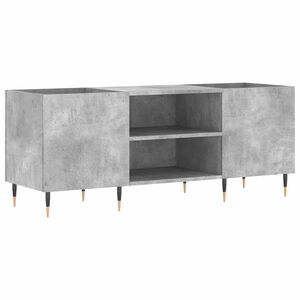 vidaXL Vinilinių plok&scaron;telių spintelė, betono, 121x38x48cm, mediena