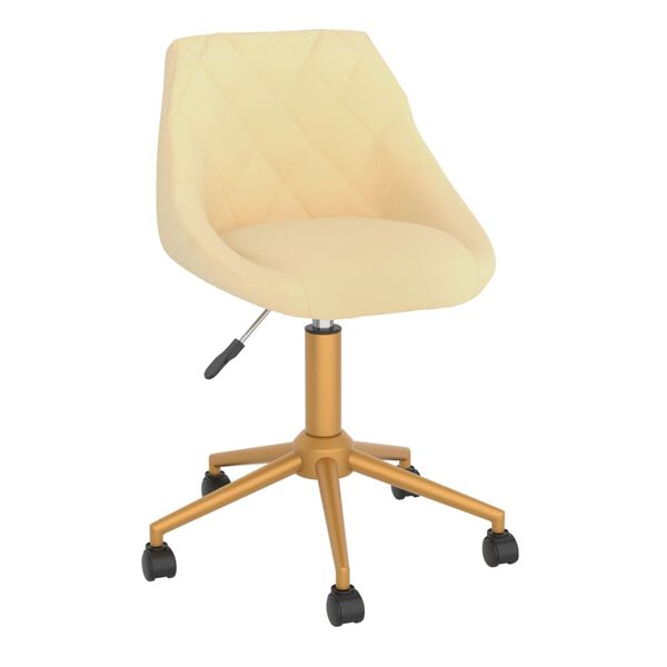 vidaXL Pasukamos valgomojo kėdės, 4vnt., kreminės spalvos, aksomas