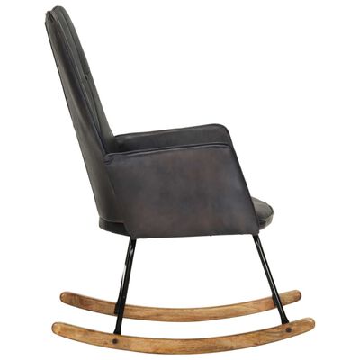 vidaXL Supama kėdė, pilkos spalvos, tikra oda