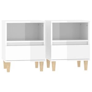 vidaXL Naktinės spintelės, 2vnt., baltos, 40x35x50cm, blizgios