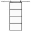 vidaXL Stumdomos durys su įrangos rinkiniu, juodas, 90x205 cm, ESG ir