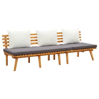 vidaXL Sodo sofa, 200x65cm, akacijos medienos masyvas