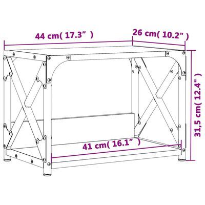 vidaXL Spausdintuvo stovas, 2 aukštų, ąžuolo, 44x26x31,5cm, mediena