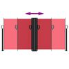 vidaXL I&scaron;traukiama &scaron;oninė pertvara, raudonos spalvos, 120x1200cm
