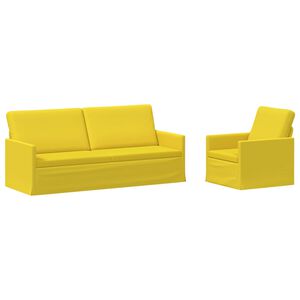 vidaXL Sofos komplektas 2 pcs &Scaron;viesi geltona Audinys