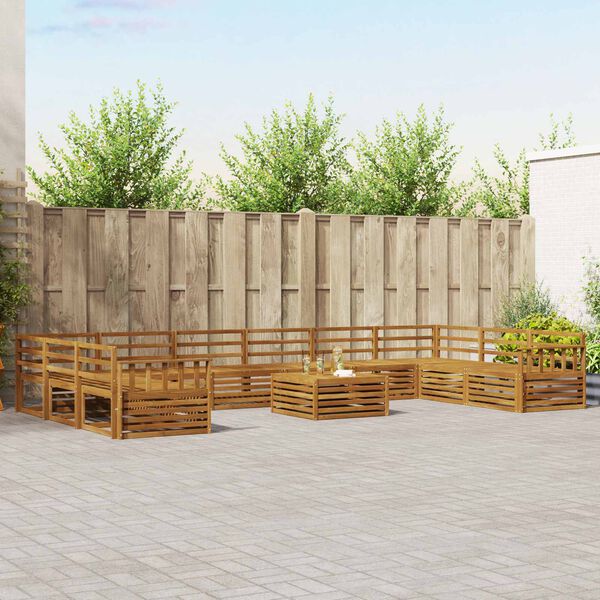 vidaXL Sofų komplektai 11 pcs Natūrali Kietos akacijos mediena