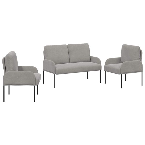 vidaXL Sofų komplektai 3 pcs &Scaron;viesiai pilka 115 x 56 x 80 cm fanera
