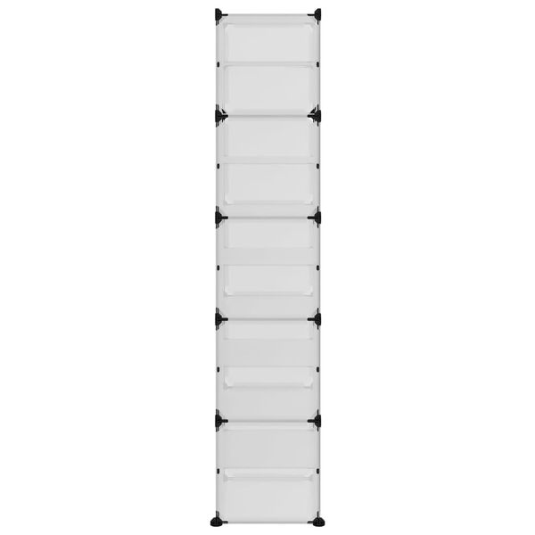 vidaXL Batų lentyna, skaidri, 44x31,5x153,5cm, PP