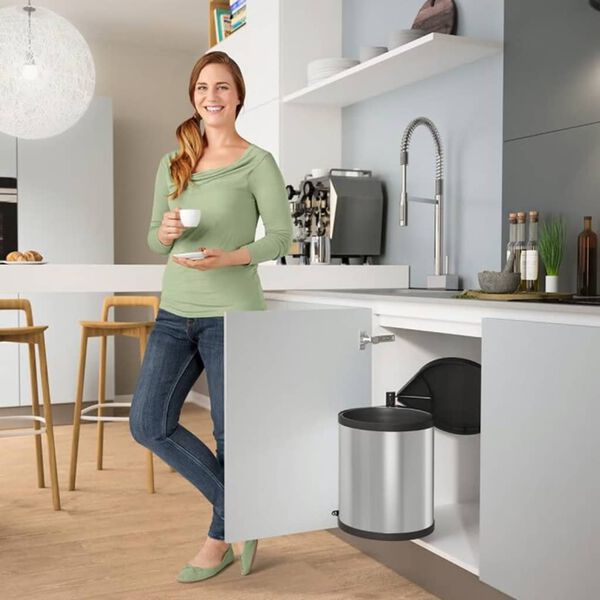 Hailo Spintelės šiukšliadėžė Compact Box, nerūdijantis plienas, 15l