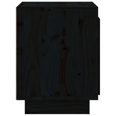 vidaXL Naktinė spintelė, juoda, 40x30x40cm, pušies medienos masyvas