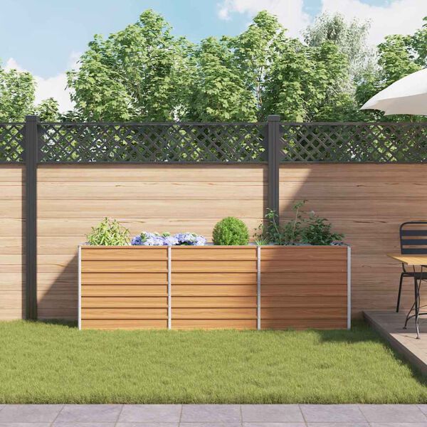 vidaXL Aukštas sodo lovelis, sidabrinis, 240x40x77cm, plienas