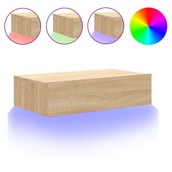 vidaXL Televizoriaus spintelė su LED lemputėmis, ąžuolo, 60x35x15,5cm