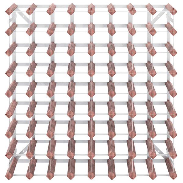 vidaXL Vyno laikiklis 72 buteliams, rudas, pu&scaron;ies medienos masyvas
