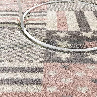 vidaXL Vaikiškas kilimas, rožinės spalvos, 160x230cm, su žvaigždėmis