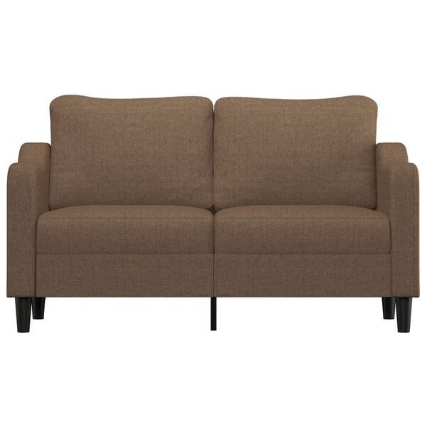vidaXL Dvivietė sofa, rudos spalvos, 140cm, audinys