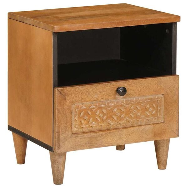 vidaXL Šalia lovos spintelė su stalčių Šviesiai rudas 40 x 33 x 46 cm