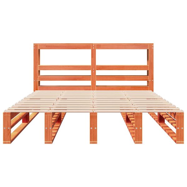 vidaXL Lovos rėmas be čiužinio, va&scaron;ko rudas, 160x200cm, pu&scaron;ies masyvas