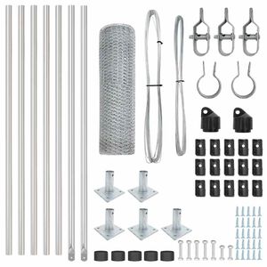 vidaXL Tvorelės stulpas Sidabro 10 x 0,4 m (13 mm tinklelis) Plienas