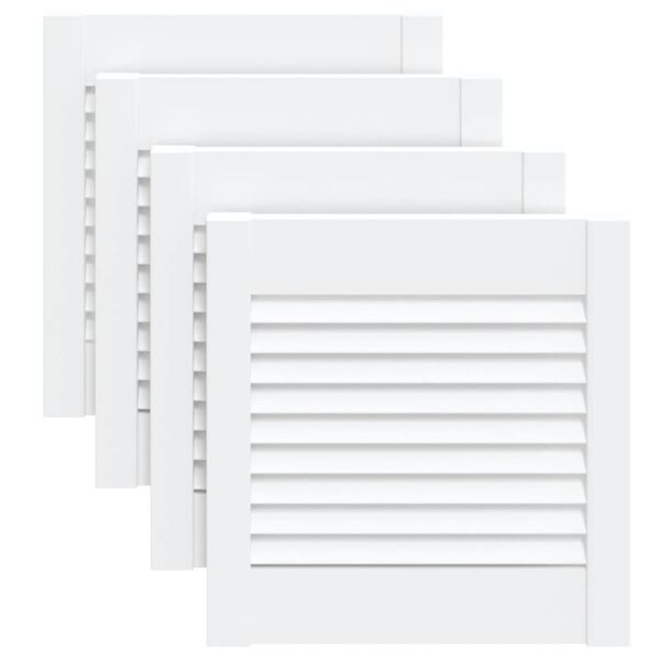 vidaXL Spintelės durelės, 4vnt., baltos, 39,5x39,4cm, pu&scaron;is